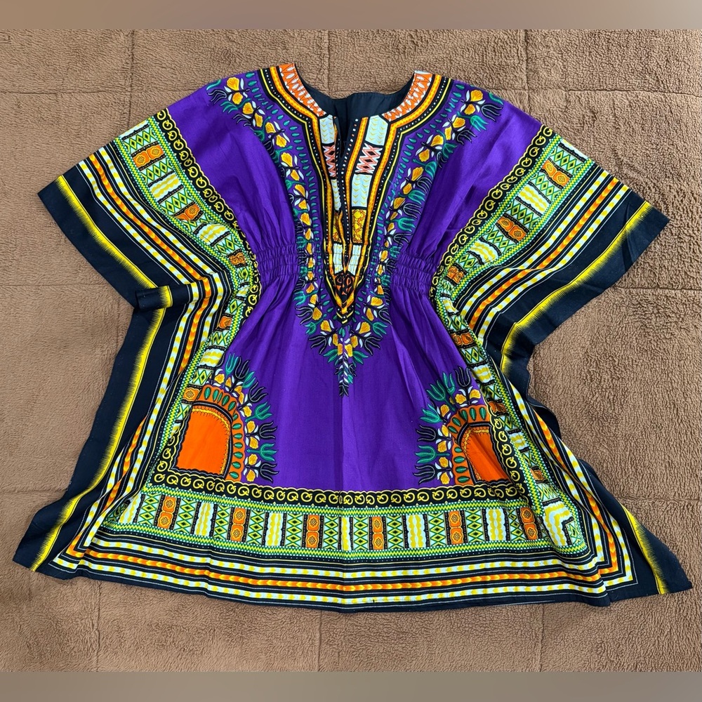 Vibrant Purple Dashiki Dress Gorgeous Fabric and comfortable!